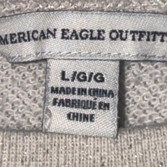 American Eagle Outfitters Cream and Gold Sparkle Crewneck sweatshirt size L - Picture 3 of 9